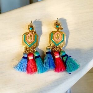 Bold statement earrings - Bohemian Multicolor Tassel Earrings